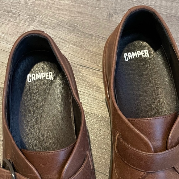 Camper Ambar Leather Brown Oilylusion Strap Shoes - Picture 4 of 7